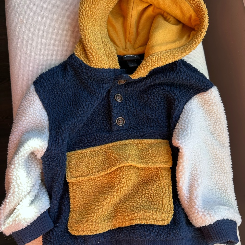 art class Navy, Mustard & Cream Sherpa Hoodie